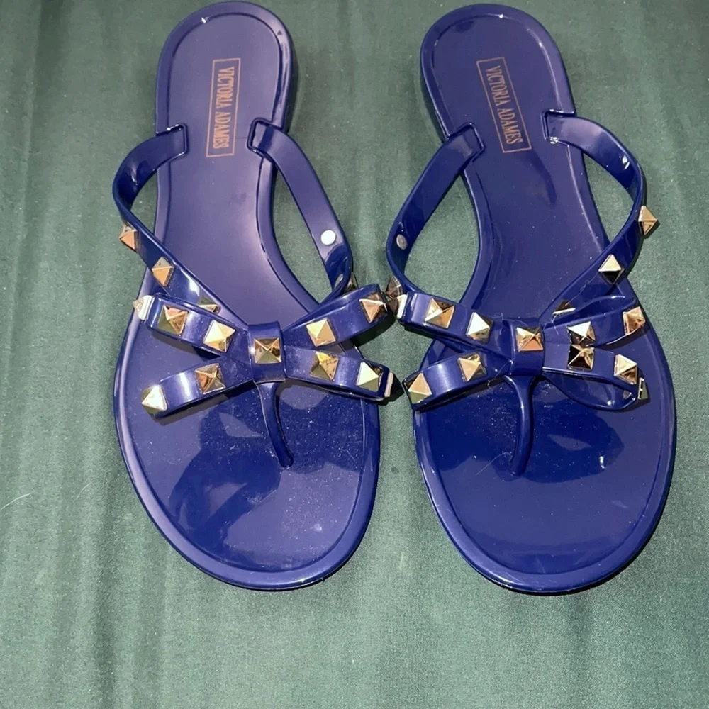 Size 7 brand new blue spiked sandals